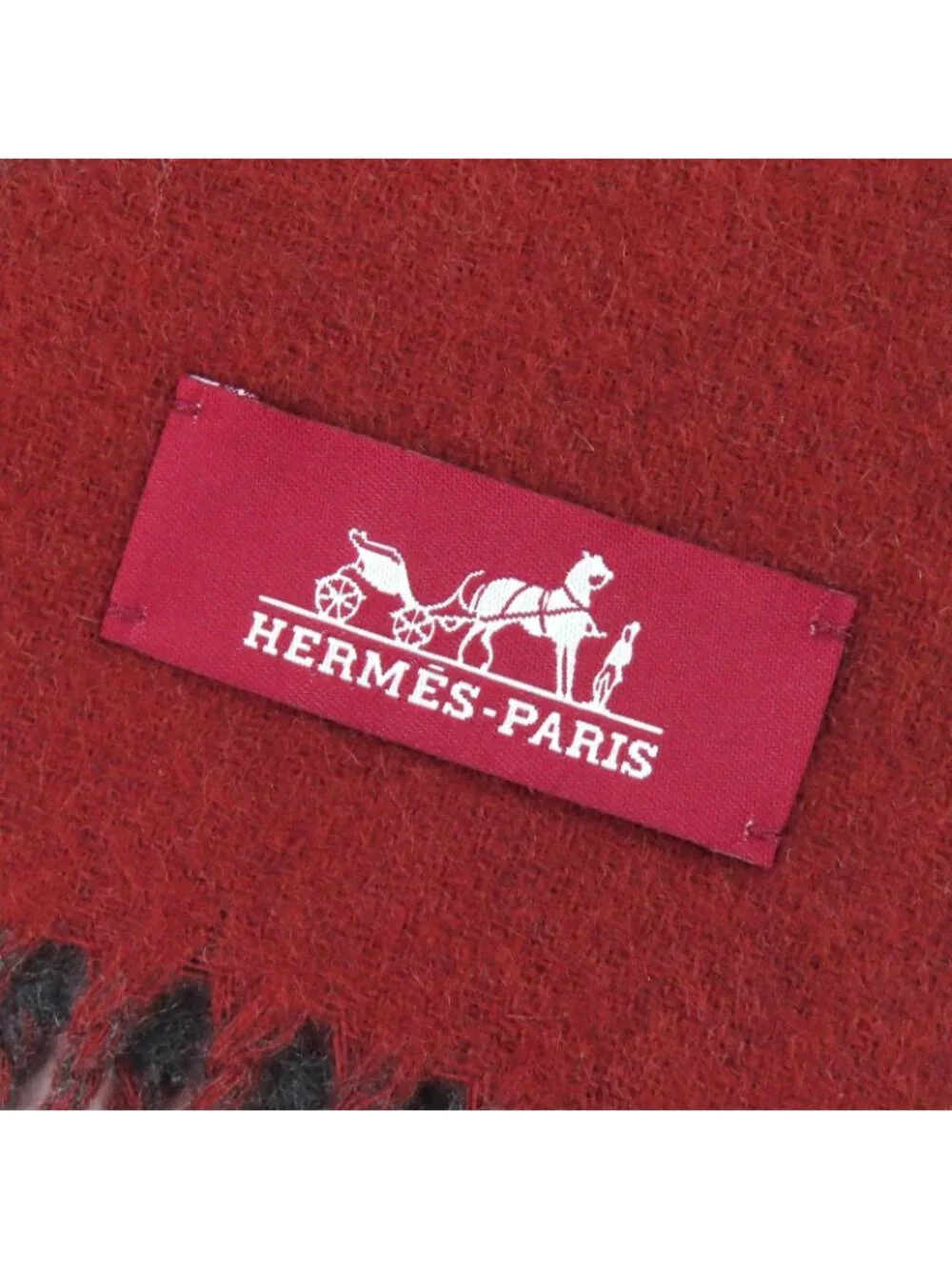 Hermes Grand Mall Cashmere Fringe Scarf Bicolor Brown Gray - Picture 7 of 9